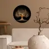 Lichtjes - Boom - Abstract - Zwart Wandcirkel behangsticker klein -sfeer1