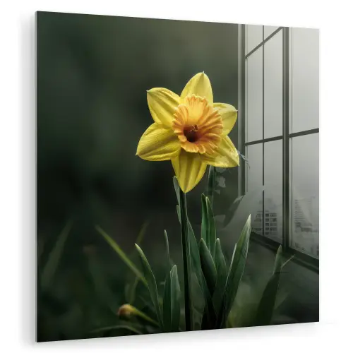 Bloem - Narcis - Gras - Geel plexiglas 5mm klein -zzzproduct_nieuw