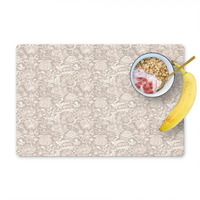 Bloemenprint - Grijs - Crème Placemat vinyl groot 368 -zzzproduct_Kitchenyeah-website