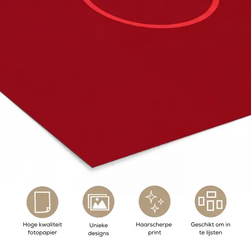 Minimalistisch - Lijnillustratie - Rood poster papier klein -closeup_NL