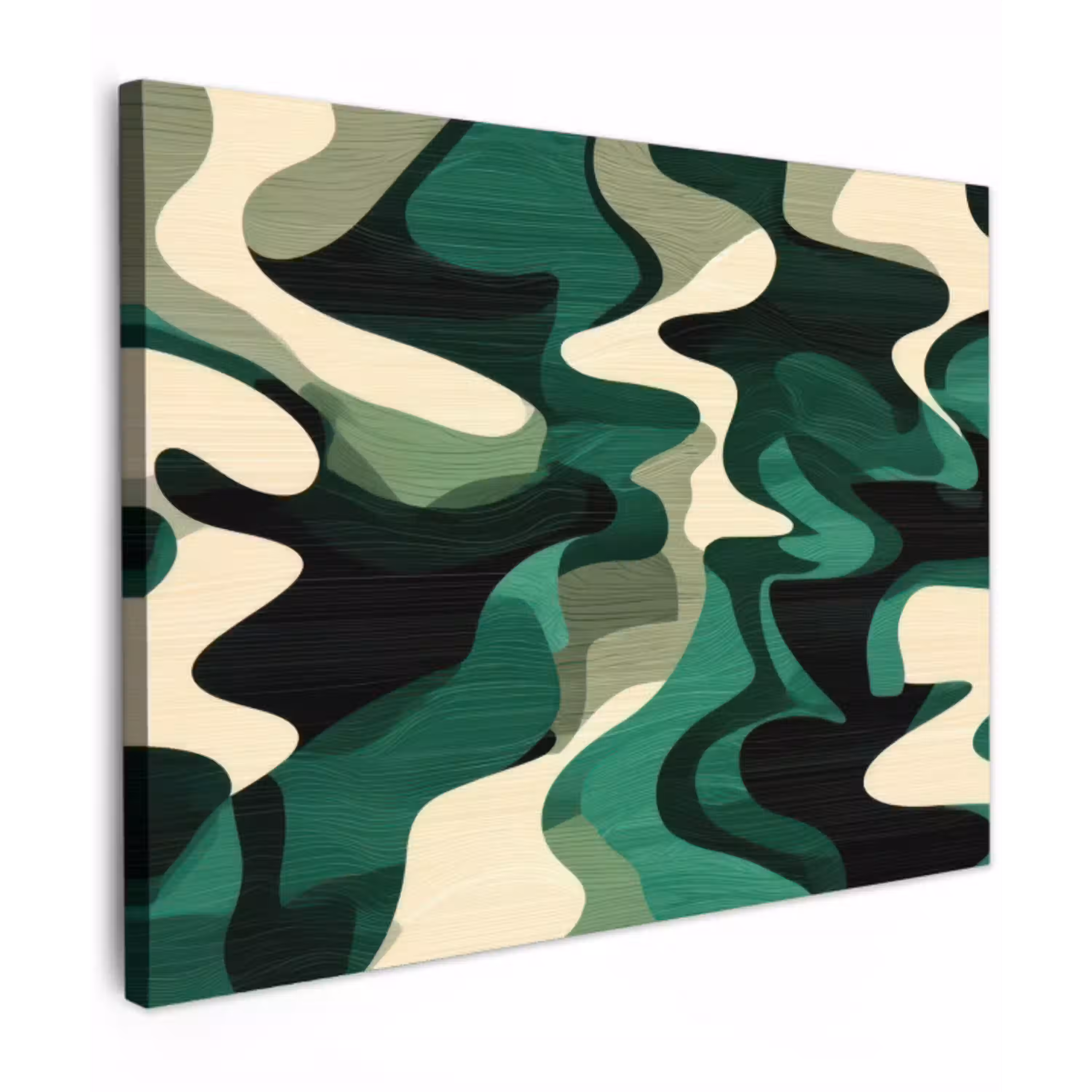 Abstract - Camouflage - Groen canvas 2cm middel -z3d