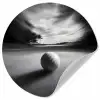 Golfbal - Wazig - Zwart Wandcirkel behangsticker klein -3d