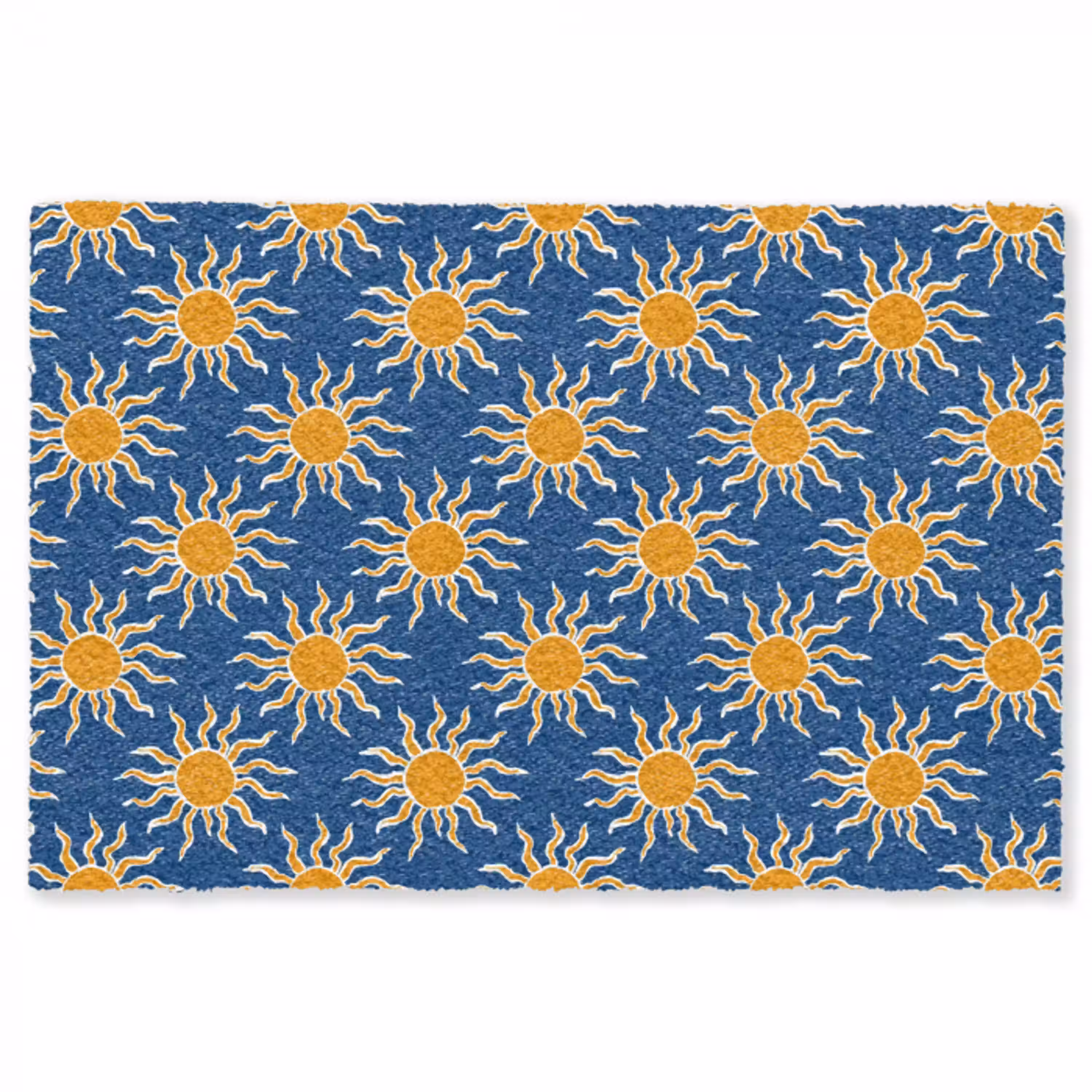 Zon - Patroon - Blauw Vloerkleed Rechthoek klein 1091 -3d