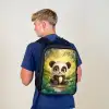 Panda - Bamboebos - Groen Rugzak - Zwart middel -sfeer8