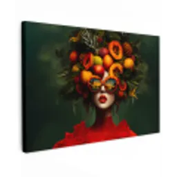 Vrouw - Vruchten - Papaja - Ananas canvas 2cm klein -z3d