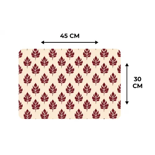 Botanisch - Patroon - Bordeaux Placemat vinyl groot 368 -specs