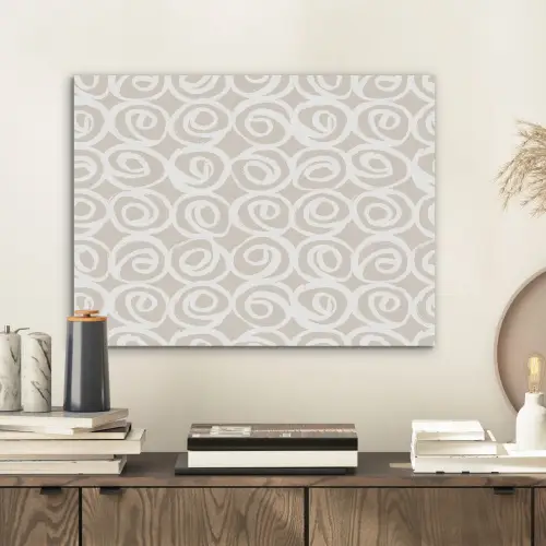 Beige - Patroon - Spiraal PET vilt klein 837 -sfeer1