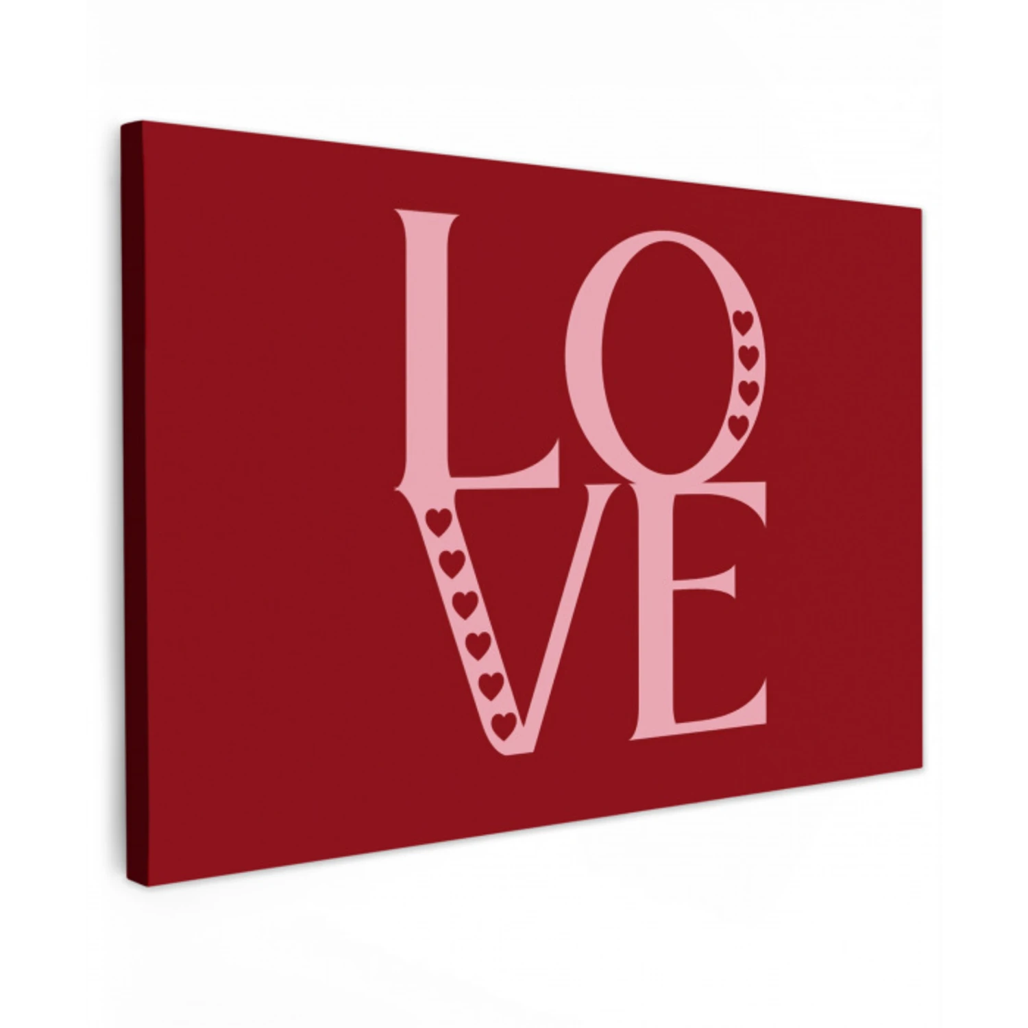 Love - Rood - Hatjes canvas 2cm klein -z3d
