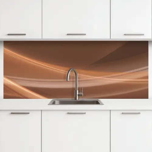 Golven - Abstract - Bruin keuken achterwand 2 middel -3d