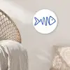 Vis - Minimalistisch - Blauw - Lijn Wandcirkel kunststof plaat 5mm dik klein -sfeer5