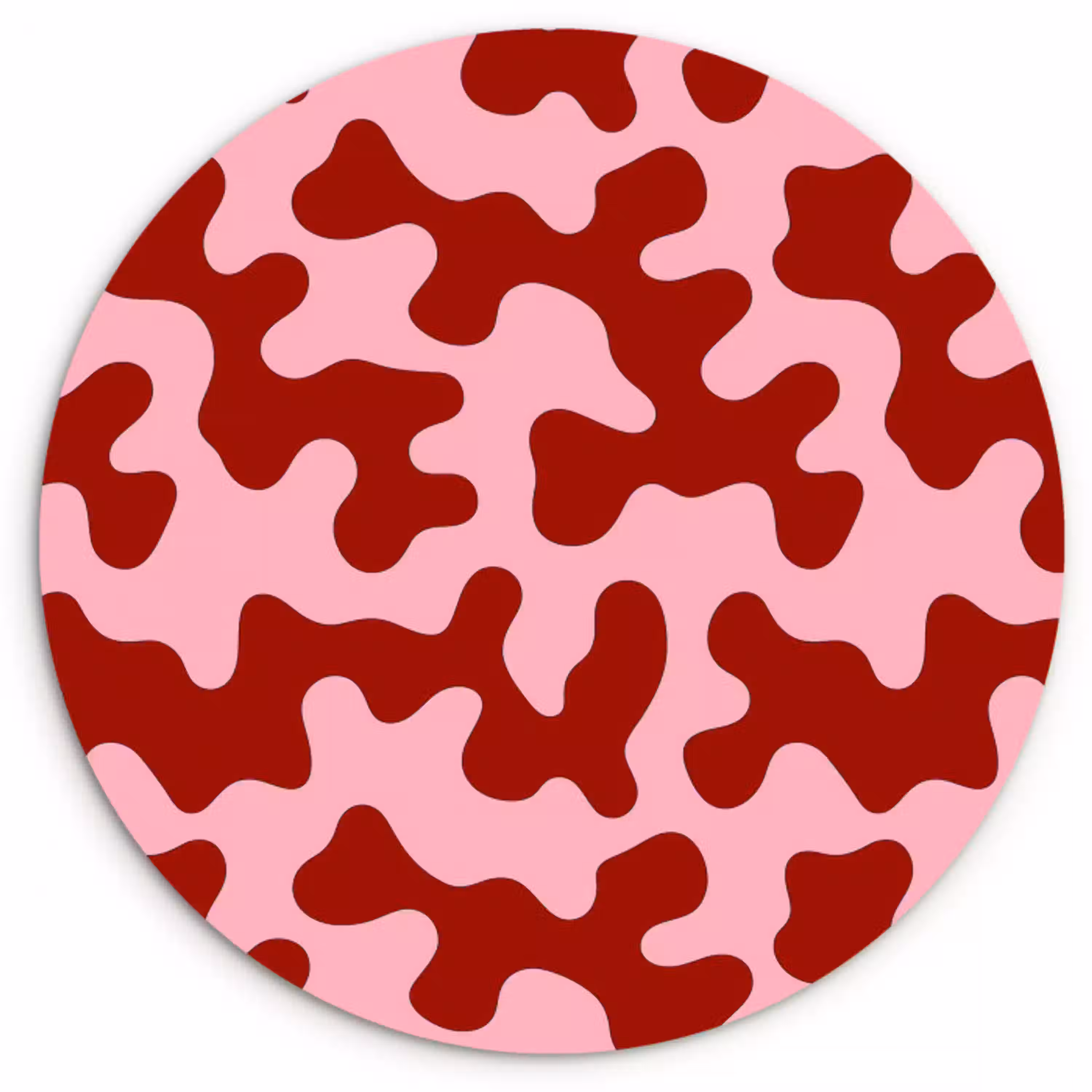 Modern - Abstract - Rood Wandcirkel kunststof plaat 5mm dik klein 188 -3d