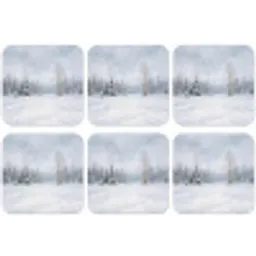 Bospad - Dennen - Sneeuw - Winter - Rustgevend onderzetter kurk middel -zkaufland3dotto