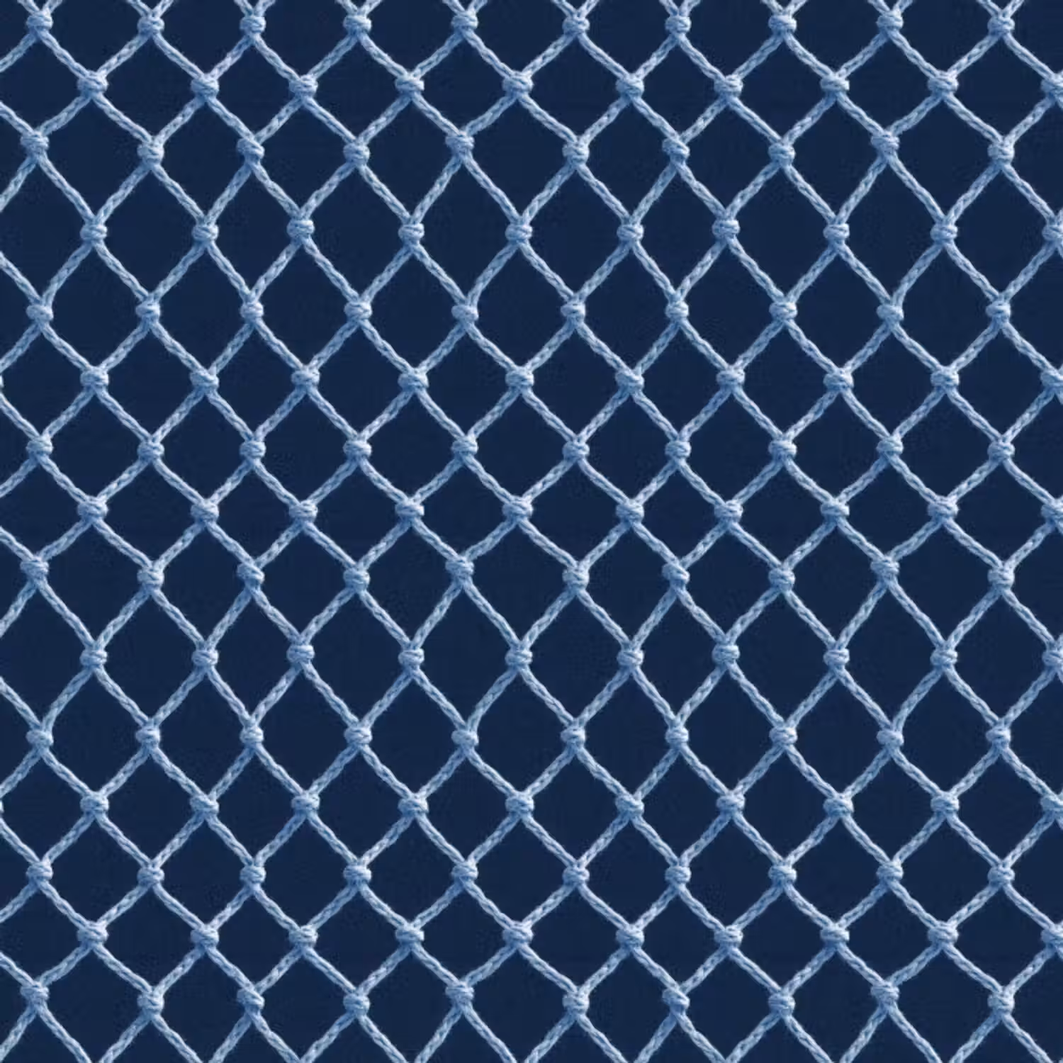 Behang - Visnet - Touw - Patroon - Marineblauw