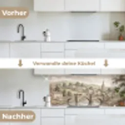 Dorp - Brug - Uitzicht - Groen keuken achterwand 2 middel -voor-na_DE