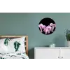 Orchidee - Bloemen - Roze - Flora Wandcirkel aluminium klein -slaapkamer