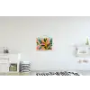 Tropisch - Bladeren - Zwart - wit textielposter latten blank klein -kinderkamer
