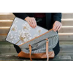 Illustratie - Bloemen - Blauw laptophoes neopreen klein -tas