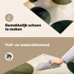 Vlakken - Abstract - Beige - Cirkels Inductie beschemer met haakjes klein -ky-schoon-nl