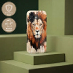 Leeuwenkop - Lijnen - Crème Toughcase MagSafe Apple iPhone 17 klein -USP_PrintM_DE