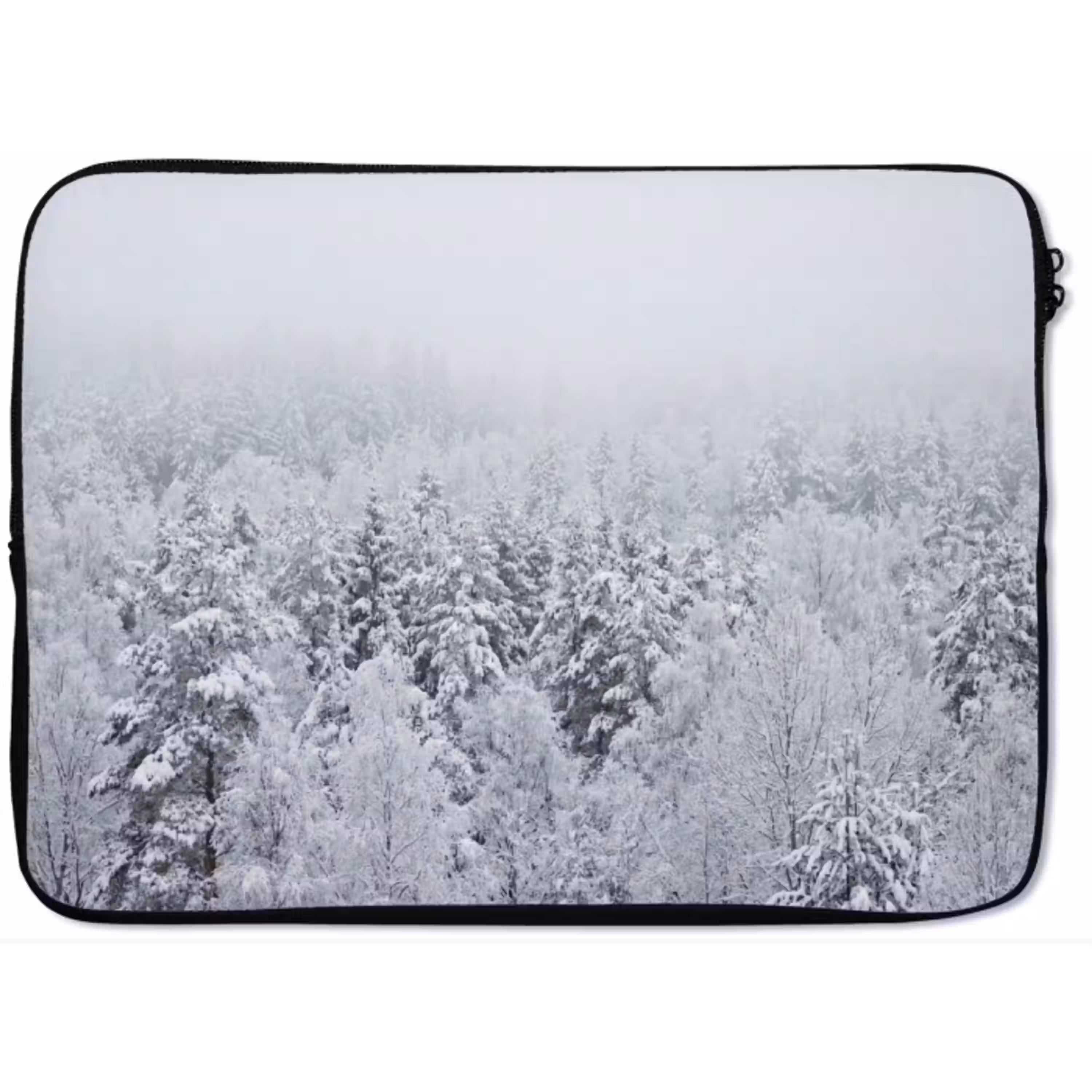 Bos - Sneeuw - Winter - Natuur - Wit laptophoes neopreen klein -zkaufland3dotto