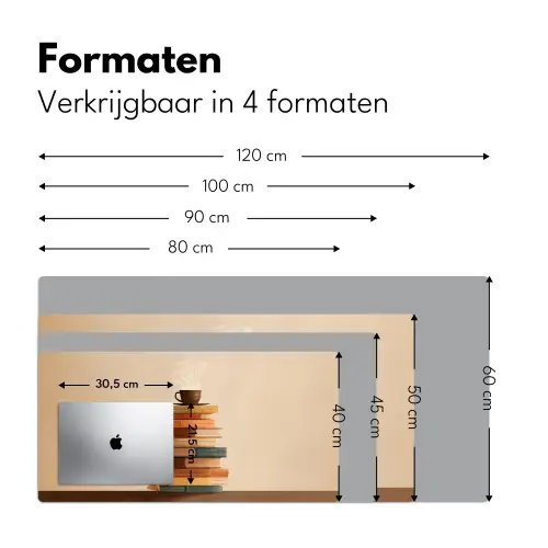 Boeken - Toren - Koffie - Beige Muismat XXL klein -sfeer5