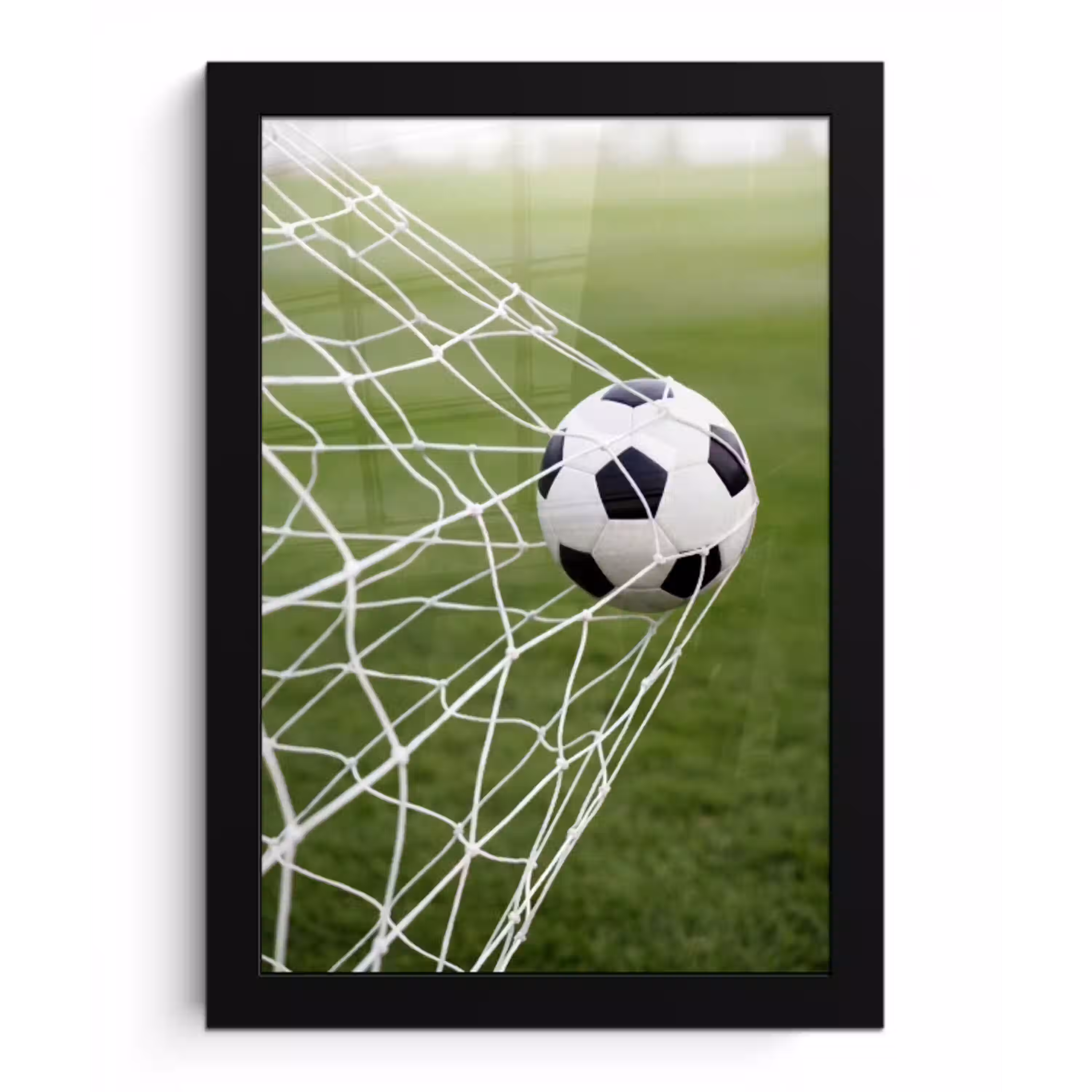 Voetbal - Goal - Net - Sport fotolijst zwart zonder passe partout klein -3d