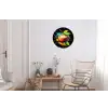 Koffie - Graffiti - Drinken - Abstract Wandcirkel aluminium klein -woonkamer