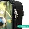 Jongen - Voetbal - Bos - Bomen Kinderkoffer - Zwart klein -rits_NL