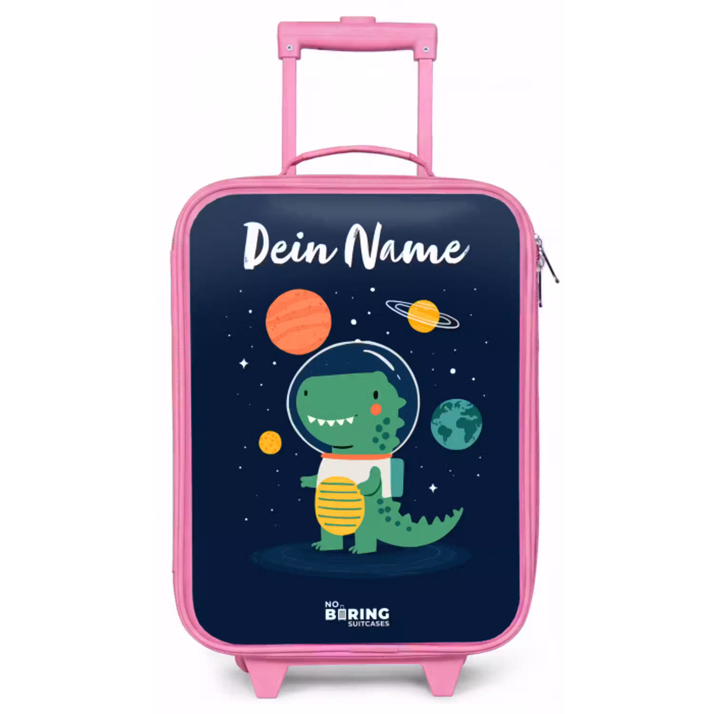 Ruimte - Dino - Planeten - Sterren Kinderkoffer - Roze klein -zz3dotto