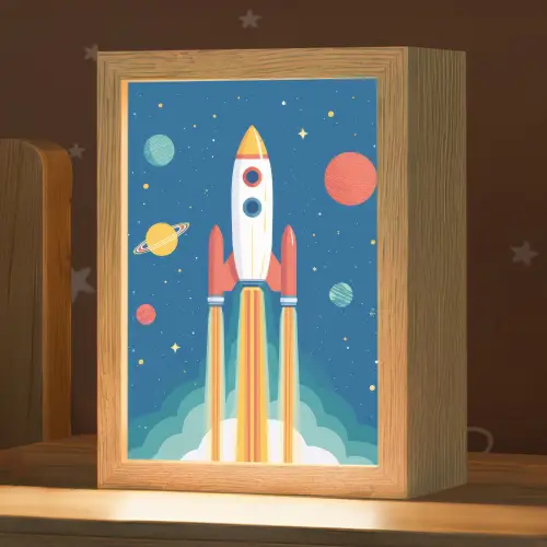 Raket - Planeten - Ruimte Light Box met kabel klein -zzz_3d_website