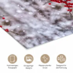 Bessen - Takken - Sneeuw - Winter - Kleurrijk poster papier klein -tcloseup_DE