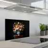 Boeket - Roze - Bloemen - Vaas keuken achterwand spatscherm klein -3d_schuin