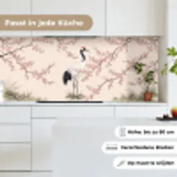 Aziatisch - Kraanvogel - Beige keuken achterwand 2 middel -sfeer4_DE