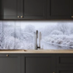 Rivier - Sneeuw - Bos - Winter - Schilderachtig keuken achterwand 2 middel -sfeer1