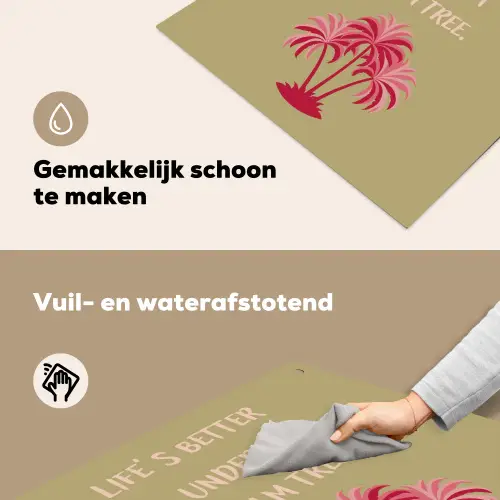 Groen - Zomer - Quote - Palmboom Inductie beschemer met haakjes middel -ky-schoon-nl