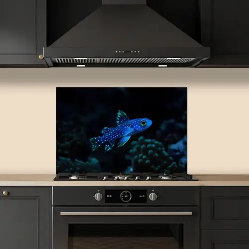 Vis - Stippen - Koraal - Blauw keuken achterwand spatscherm klein -sfeer1
