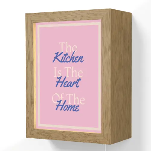 Tekst - Blauw - Keuken - Kader Light Box met kabel (Wandlamp) klein -3d