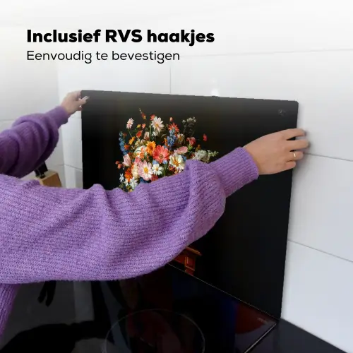 Boeket - Roze - Bloemen - Vaas Inductie beschemer met haakjes klein -ky-ophangen-nl