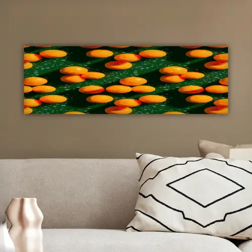 Mandarijn - Oranje - Druppels - Groen canvas 2cm klein 828 -sfeer3