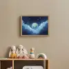Planeet - Wolken - Sterren - Blauw Light Box met batterij (Wandlamp kind) middel -sfeer2_kind