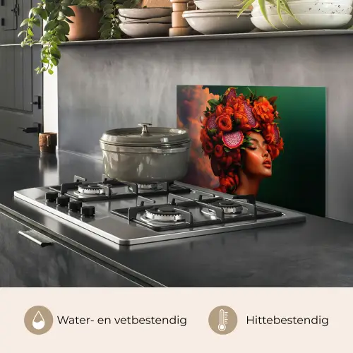 Vrouw - Drankenfruit - Rozen keuken achterwand spatscherm klein -usp_NL