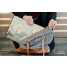 Lotus - Bloemen - Groen laptophoes neopreen klein -tas