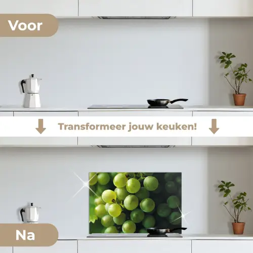 Druiven - Tros - Groen keuken achterwand spatscherm klein -voor_na_NL