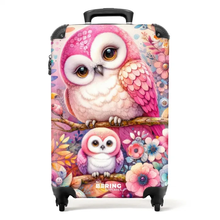 Roze robijn Koffer - NBS - Handbagage middel -productfoto_recht