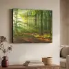 Zon - Bos - Bomen - Natuur - Herfst Textielframe zwart klein -sfeer3