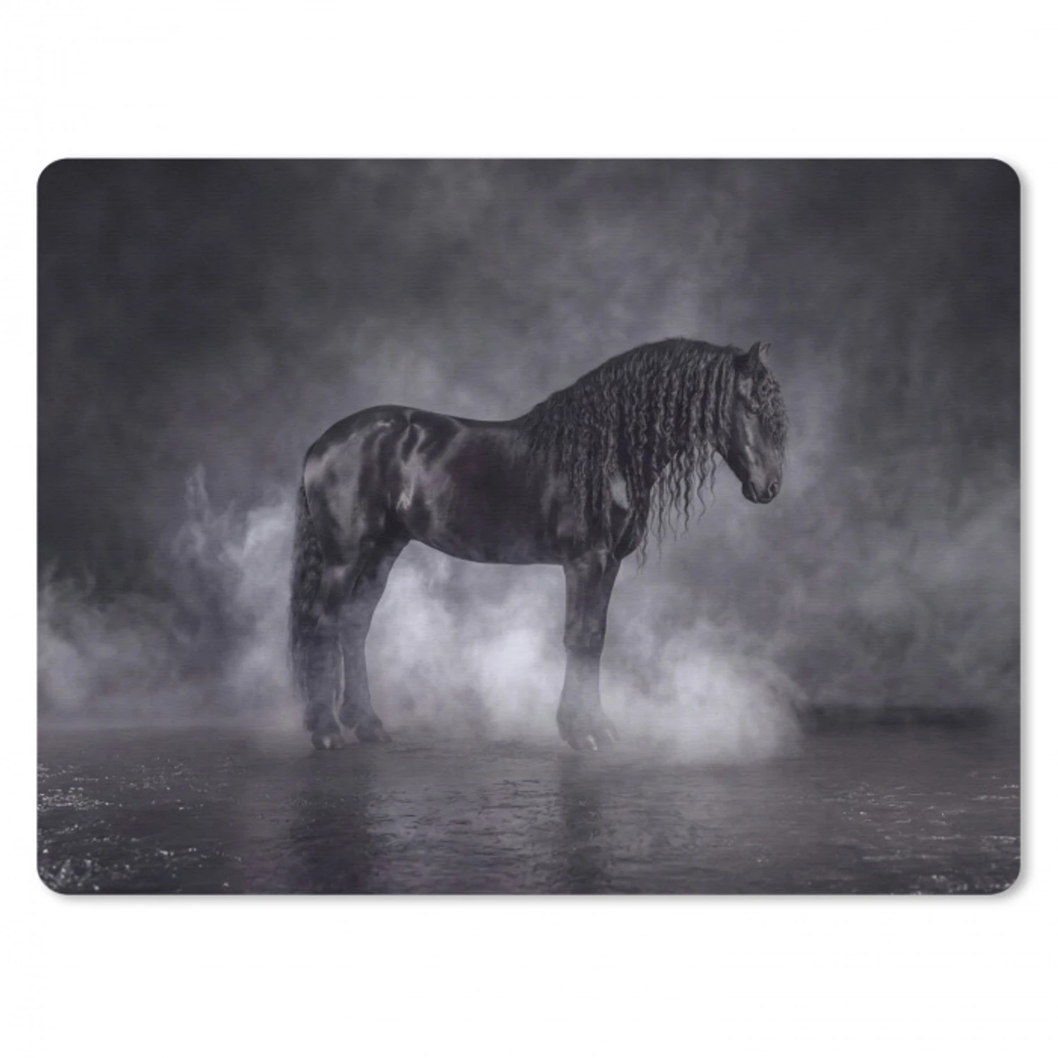 Paard - Magisch - Zwart muismat rubber klein -3d