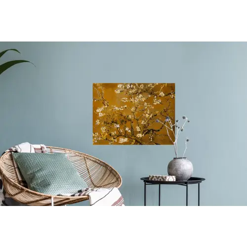 Amandelbloesem - Vincent van Gogh - Goud Muursticker klein -plant