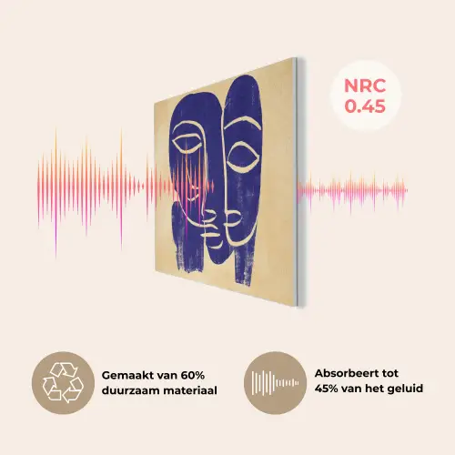 Okergeel - Blauw - Eenvoudige lijnen PET vilt klein -USP_NL