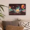 Planeten - Neon - Berglandschap - Zon canvas 2cm klein -sfeer1