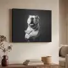 Buldog - Hond - Glas Textielframe zwart klein -sfeer3